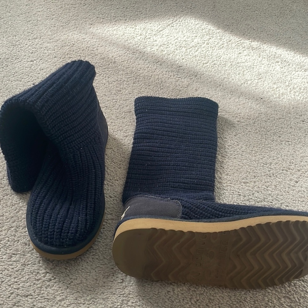 Knitted navy Blue Ugg boot